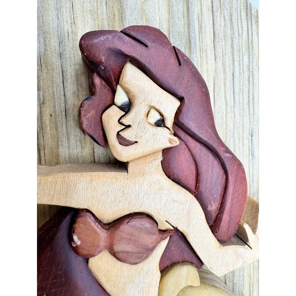 Wood‎ Mermaid Wall Hanging Plaque Hand Carved Nautical Beach Coastal Decor